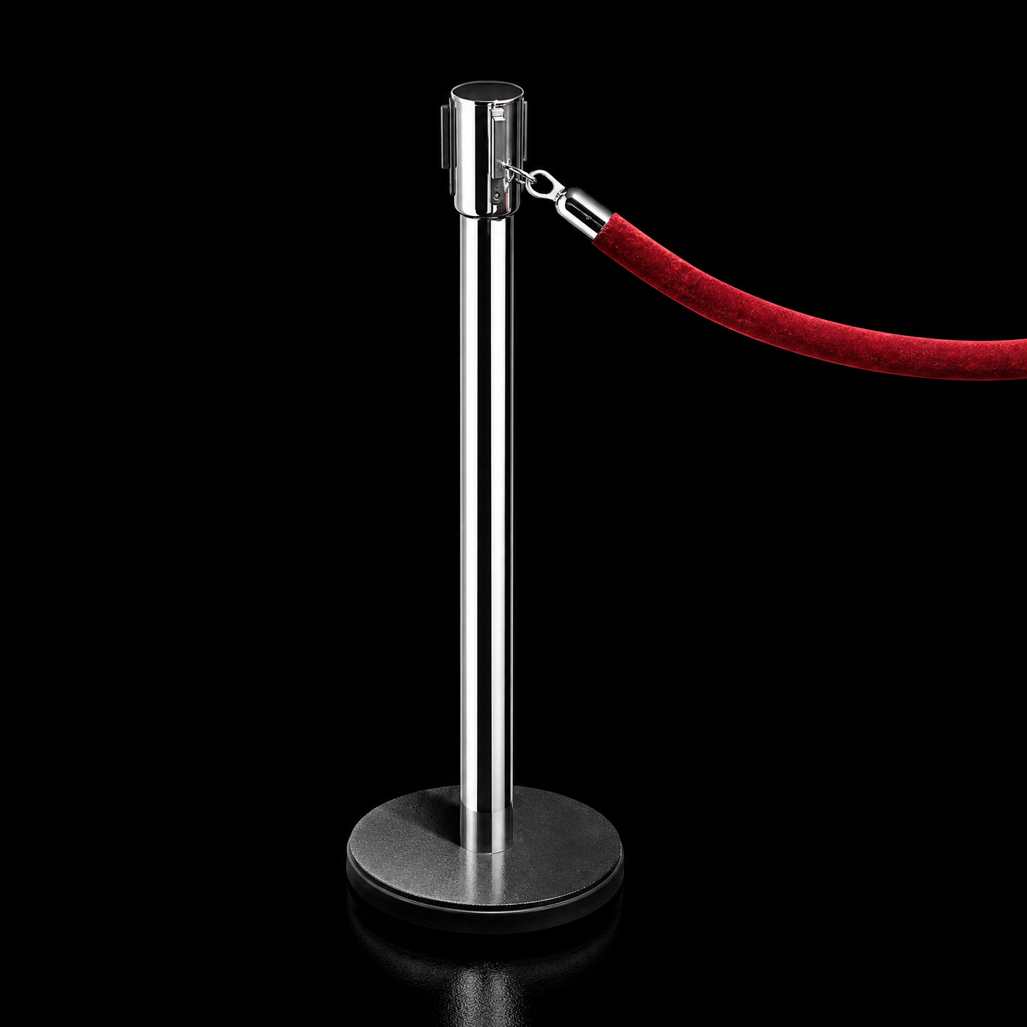 Retractable Stanchion – Single Post Black